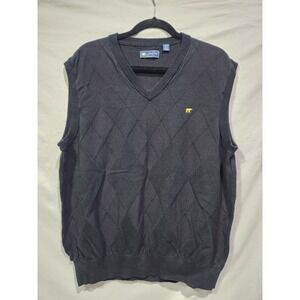 JACK NICKLAUS Men's Black Golf Argyle Diamond Sweater Vest XL Preppy Minimalist
